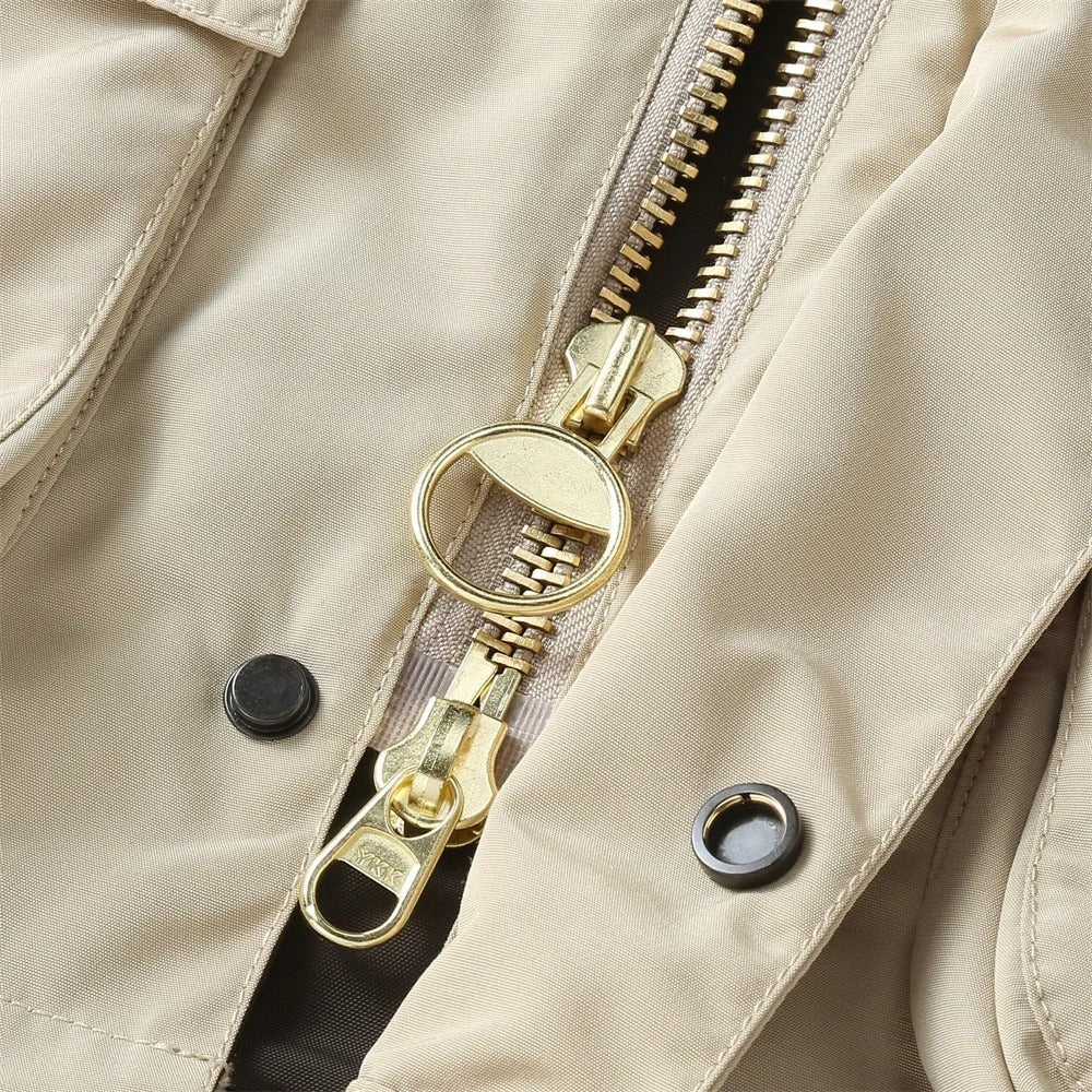 Field Jacket Mens Corduroy Collar Check Lined Zip Stud Front Raglan Sleeve Regular Fit - image 9