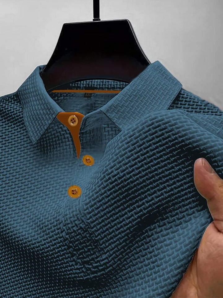 Polo Shirt Mens Textured Knit Short Sleeve Contrast Tipping Layering Holiday Regular Fit - image 6
