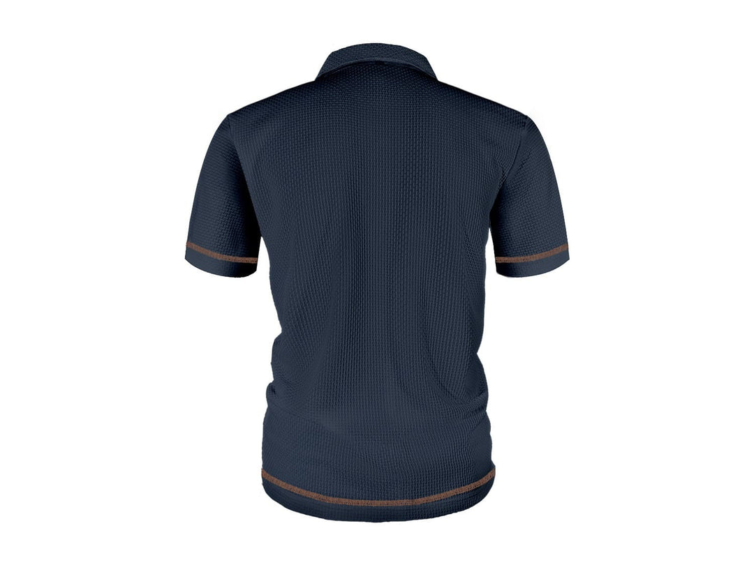 Polo Shirt Mens Textured Knit Short Sleeve Contrast Tipping Layering Holiday Regular Fit - image 9