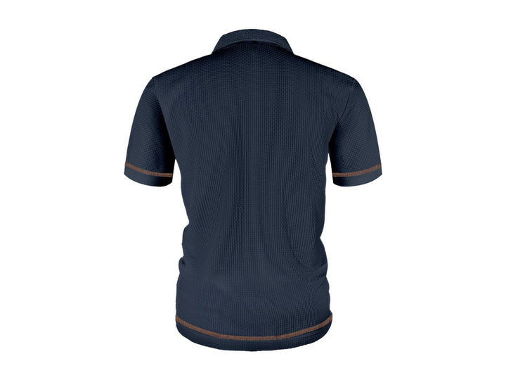 Polo Shirt Mens Textured Knit Short Sleeve Contrast Tipping Layering Holiday Regular Fit - image 9