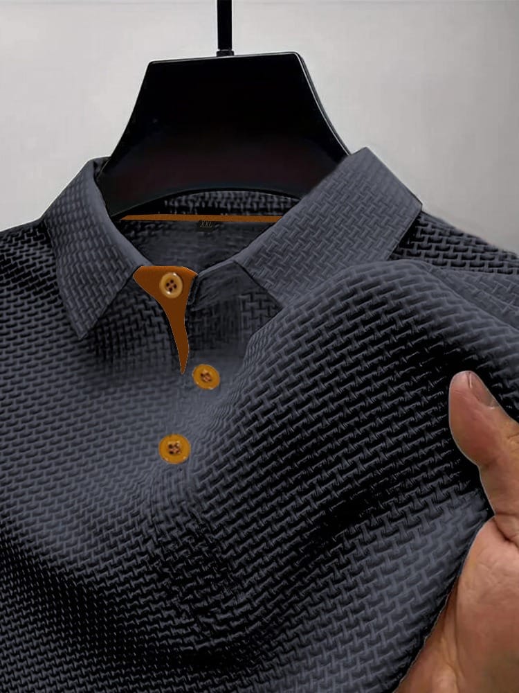 Polo Shirt Mens Textured Knit Short Sleeve Contrast Tipping Layering Holiday Regular Fit - image 4