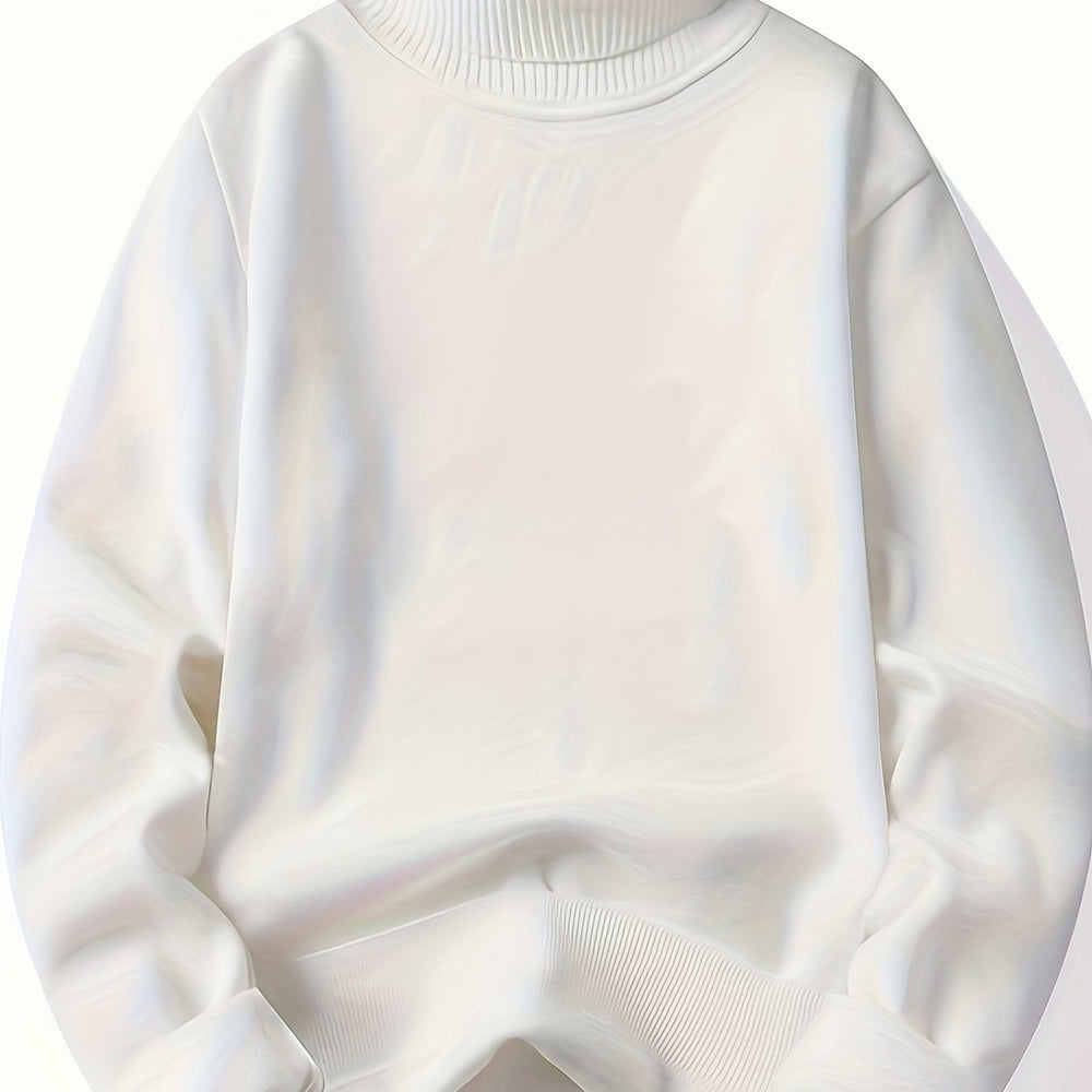 Jumper Womens High Neck Funnel Collar Textured Knit Dropped Shoulder Hip Length - image 2
