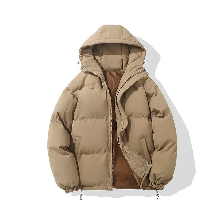 Hooded Puffer Jacket Womens Zip Front Drawstring Hem Padded - image 6