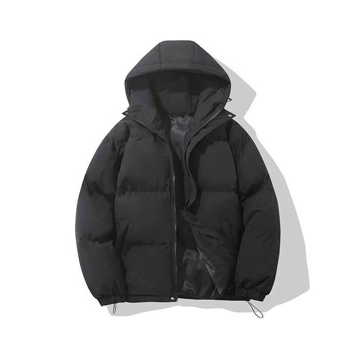 Hooded Puffer Jacket Womens Zip Front Drawstring Hem Padded - image 3