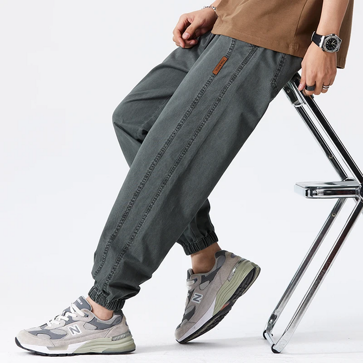 Joggers Mens Cuffed Chino Twill Stretch Drawstring Elastic Waist Relaxed Fit - image 4