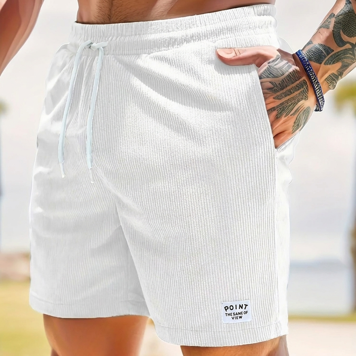 Corduroy Shorts Mens Drawstring Elastic Waist Side Pockets Straight Leg Casual Holiday - image 13