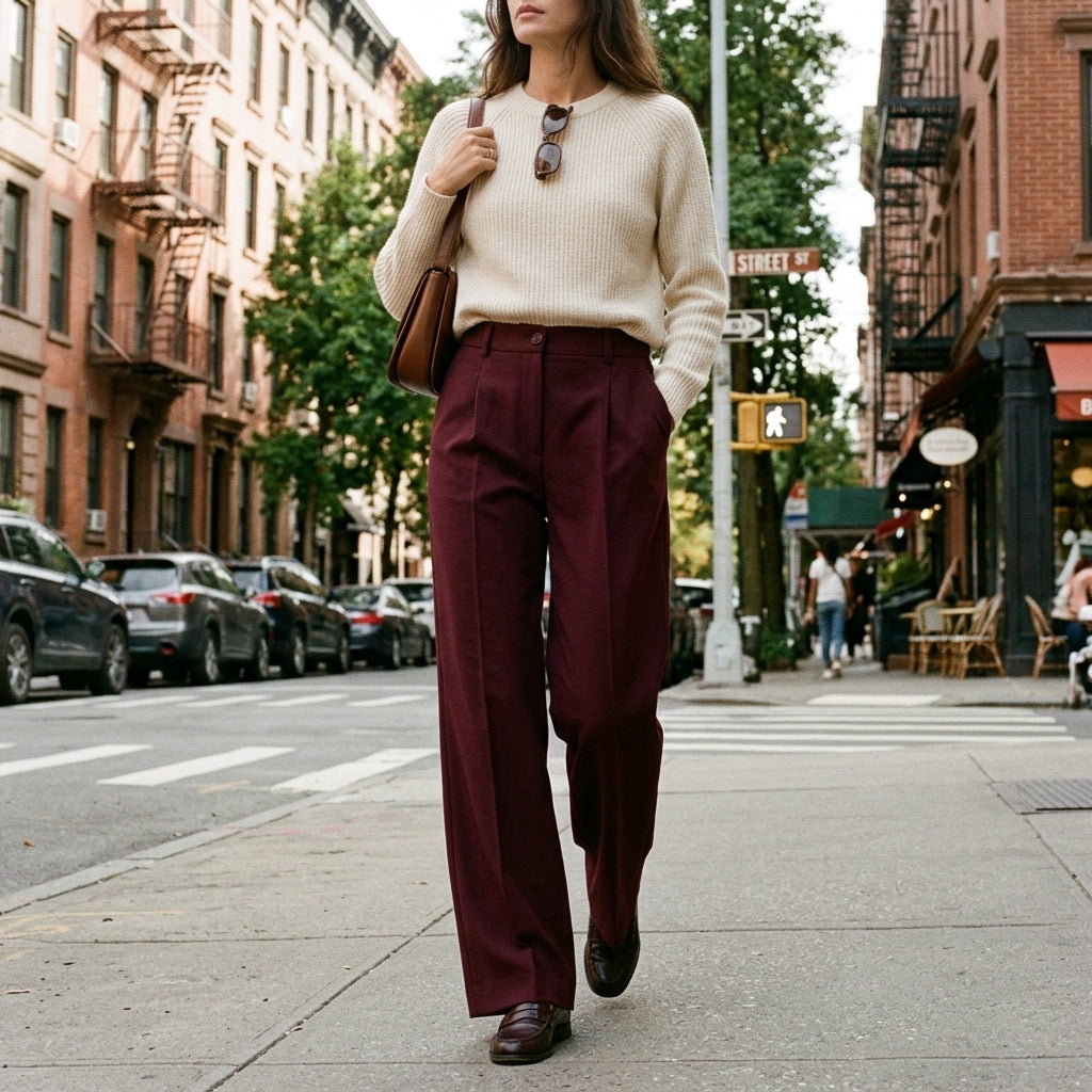 Trousers Womens High Waisted Straight Leg Stretch Pull On