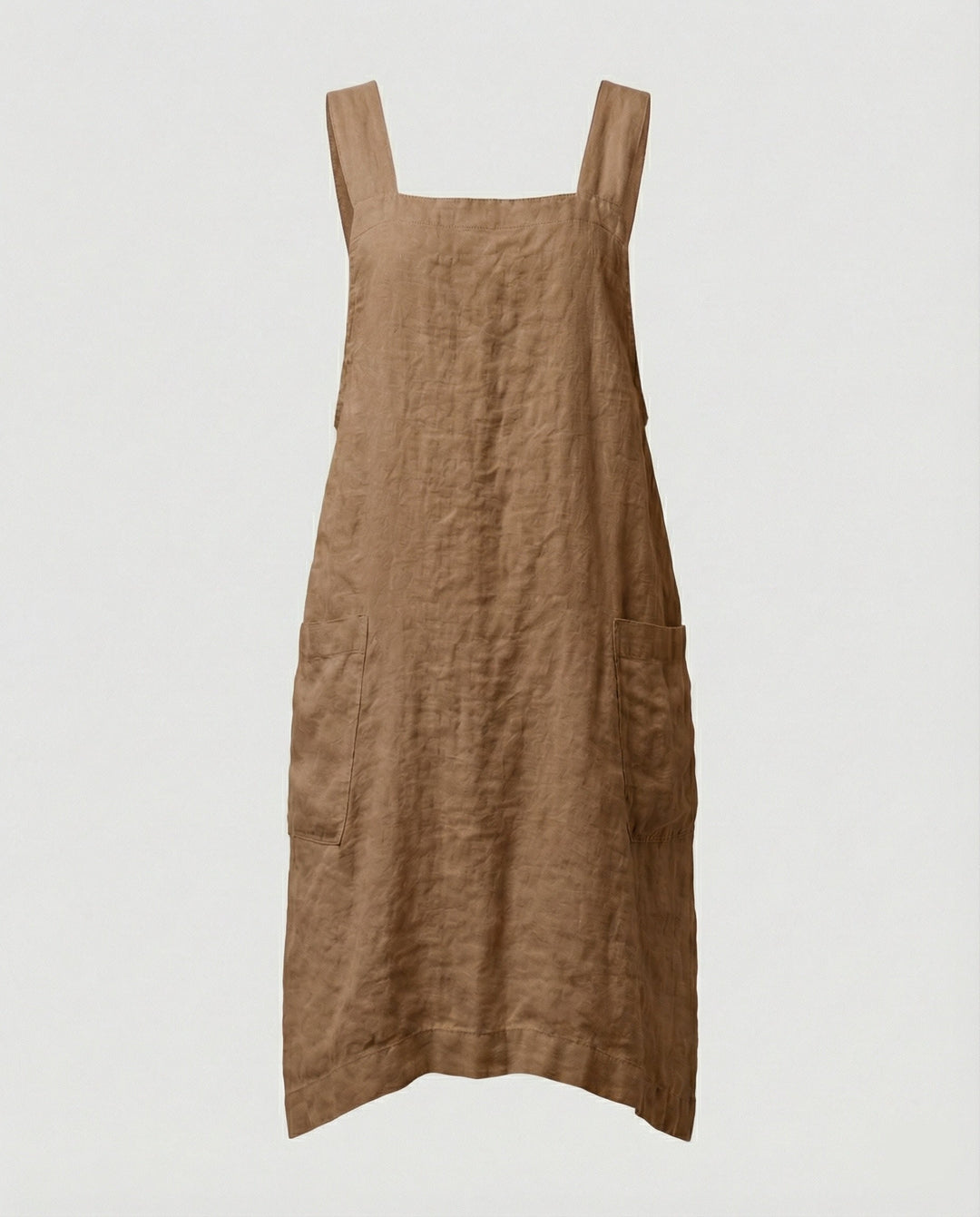 Linen Pinafore Dress Womens Apron Style Deep Pockets Square Neck - image 5