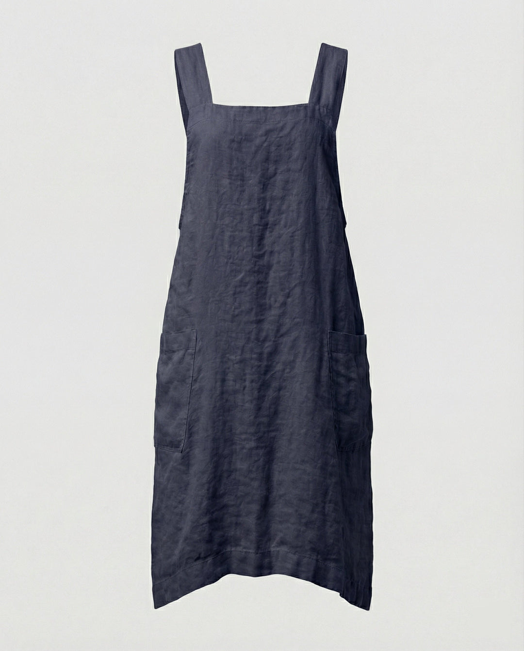 Linen Pinafore Dress Womens Apron Style Deep Pockets Square Neck - image 8