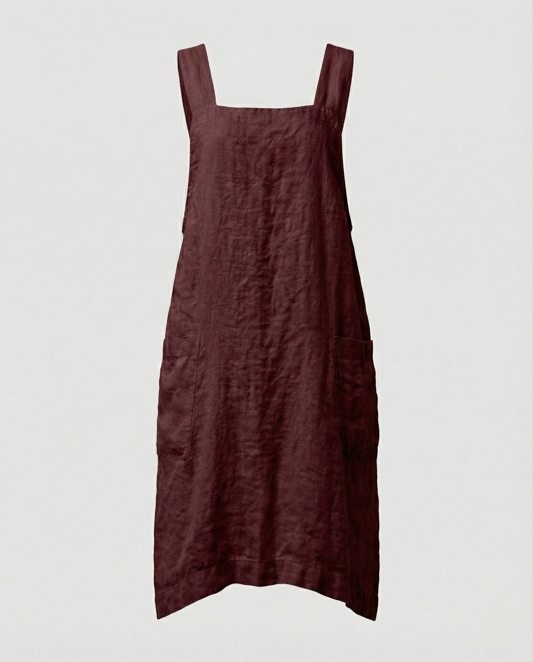 Linen Pinafore Dress Womens Apron Style Deep Pockets Square Neck - image 9