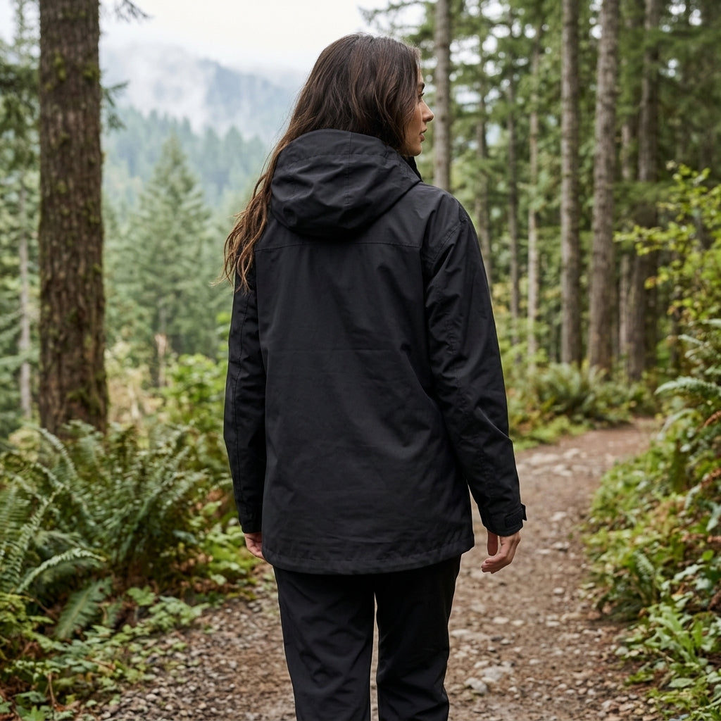 Waterproof Jacket Womens Hooded Shell Lightweight Zip Front