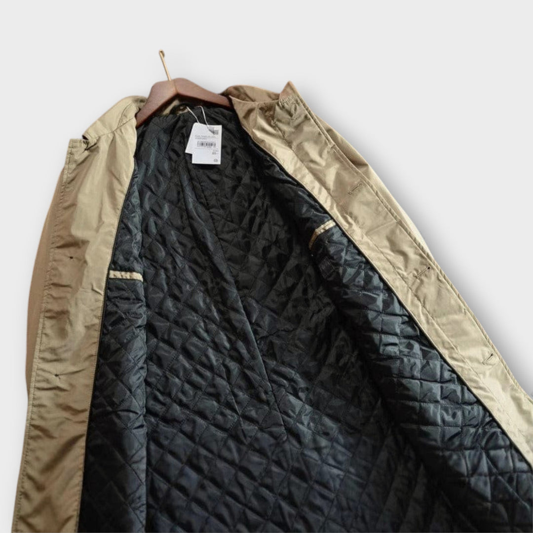 Mac Coat Mens Quilted Lining Water Repellent Single Breasted Button Front Mid Length - image 6