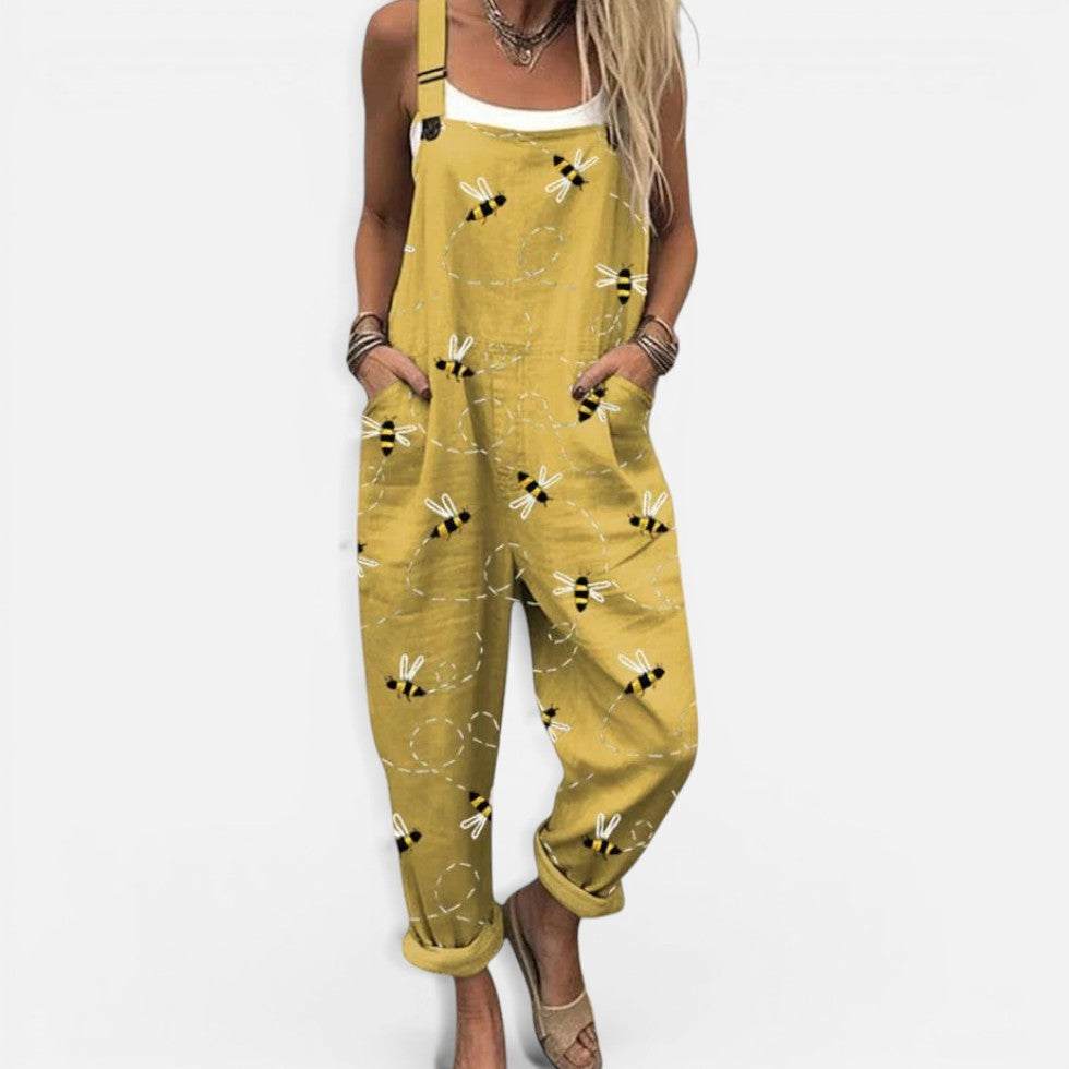 Dungarees Womens Printed Adjustable Straps Relaxed Fit Pockets - image 2