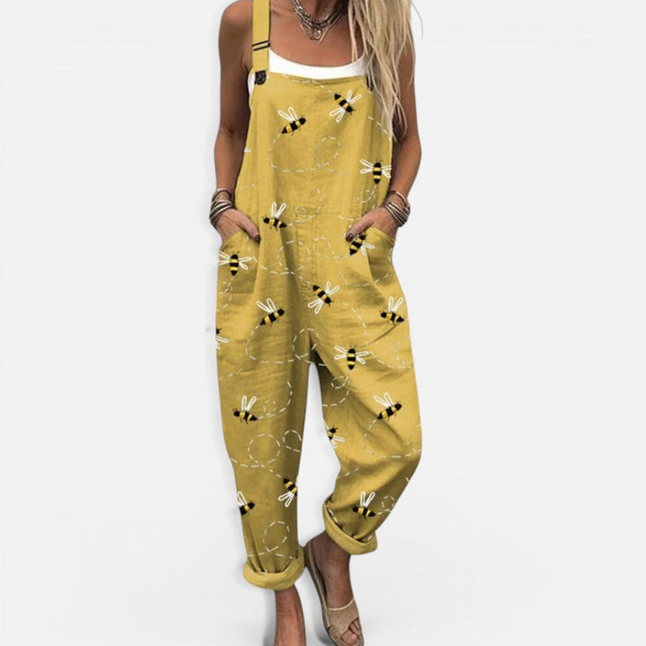 Dungarees Womens Printed Adjustable Straps Relaxed Fit Pockets - image 2