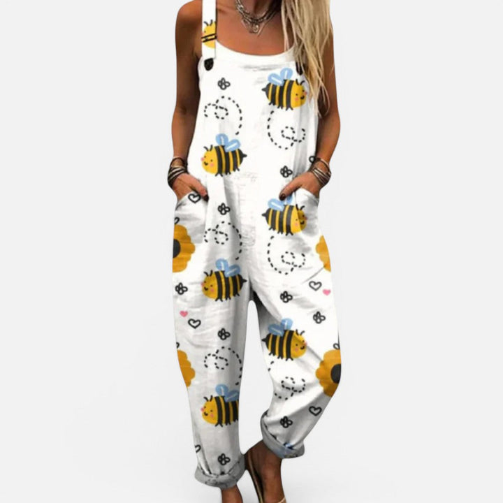 Dungarees Womens Printed Adjustable Straps Relaxed Fit Pockets - image 3
