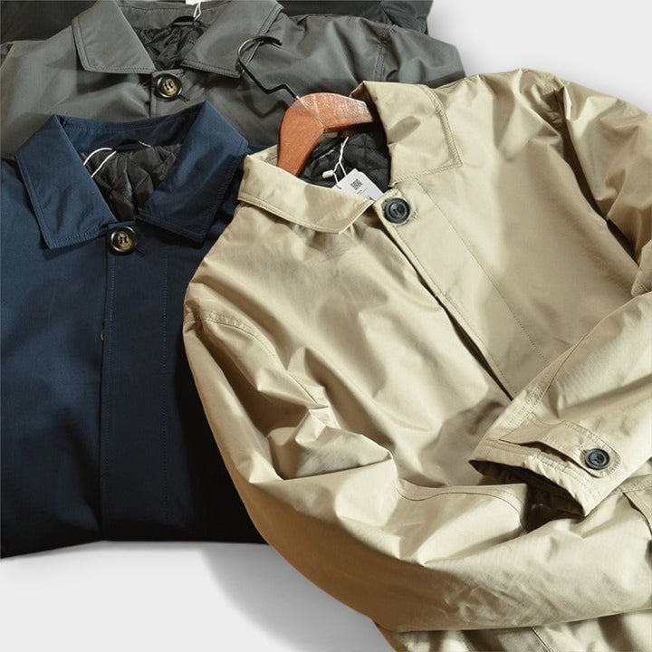 Mac Coat Mens Quilted Lining Water Repellent Single Breasted Button Front Mid Length - image 9