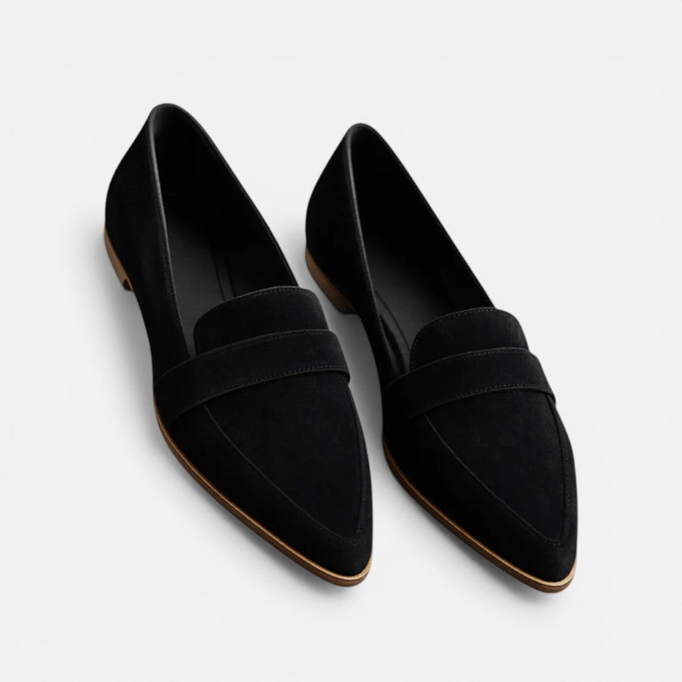 Loafers Womens Pointed Toe Suede Style Slip On Flat Rubber Sole - image 3
