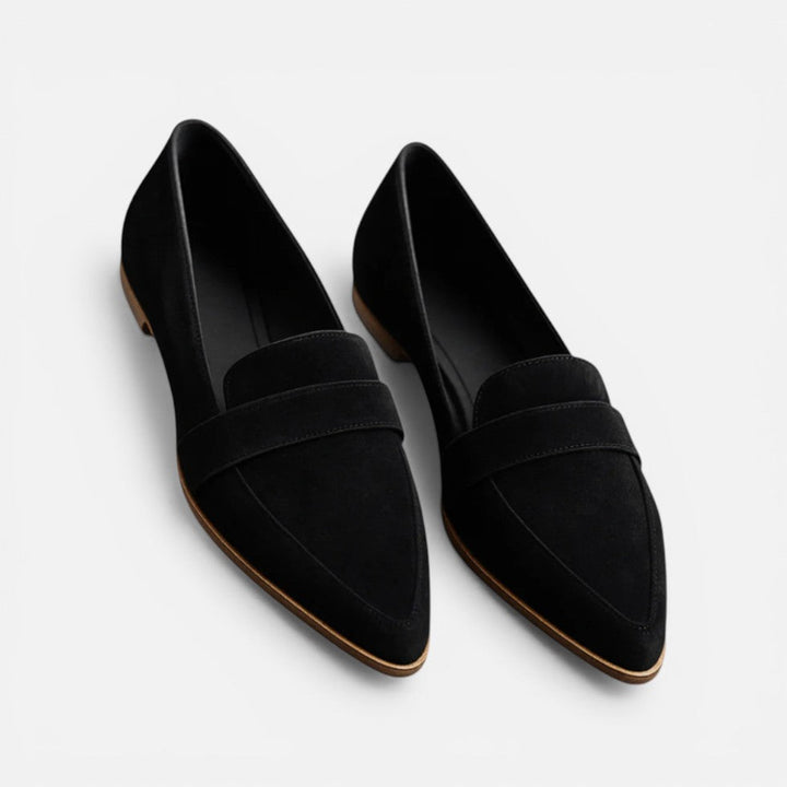 Loafers Womens Pointed Toe Suede Style Slip On Flat Rubber Sole - image 3
