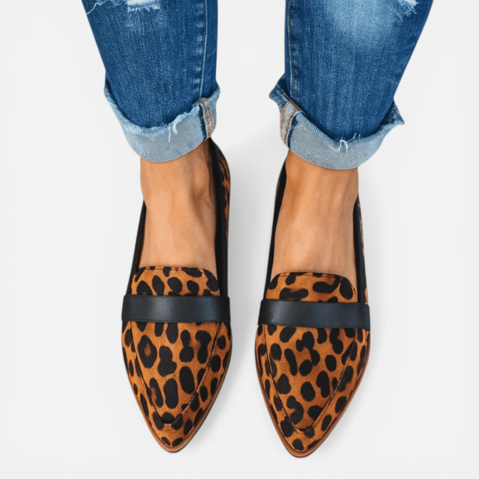 Loafers Womens Pointed Toe Suede Style Slip On Flat Rubber Sole - image 4