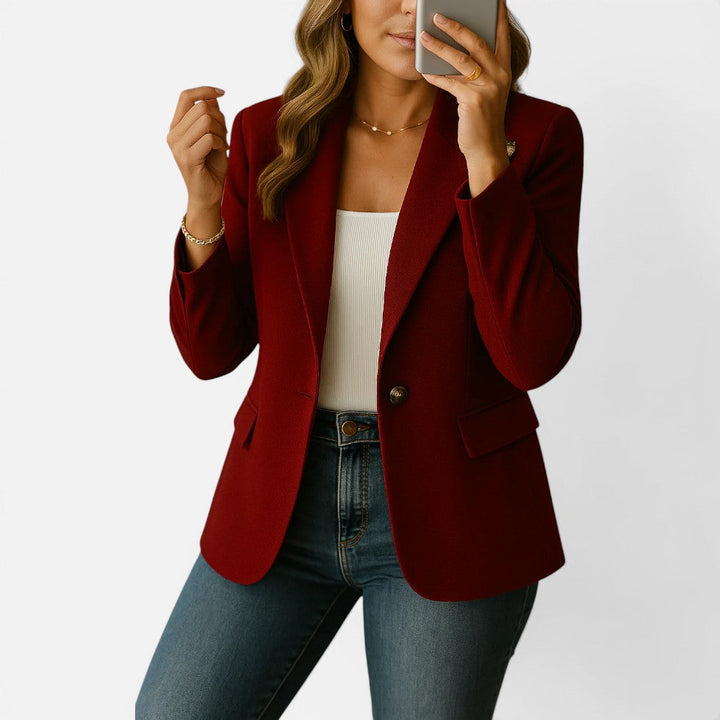 Blazer Womens Single Button Tailored Notch Lapel Lightweight - image 2