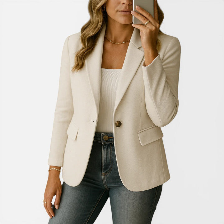 Blazer Womens Single Button Tailored Notch Lapel Lightweight - image 3