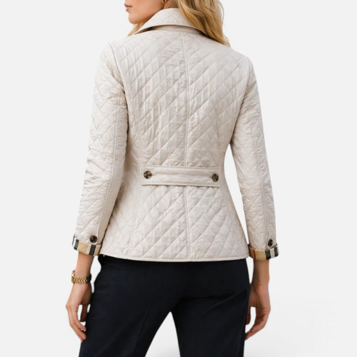Quilted Jacket Womens Button Front Stand Collar Lightly Padded - image 3