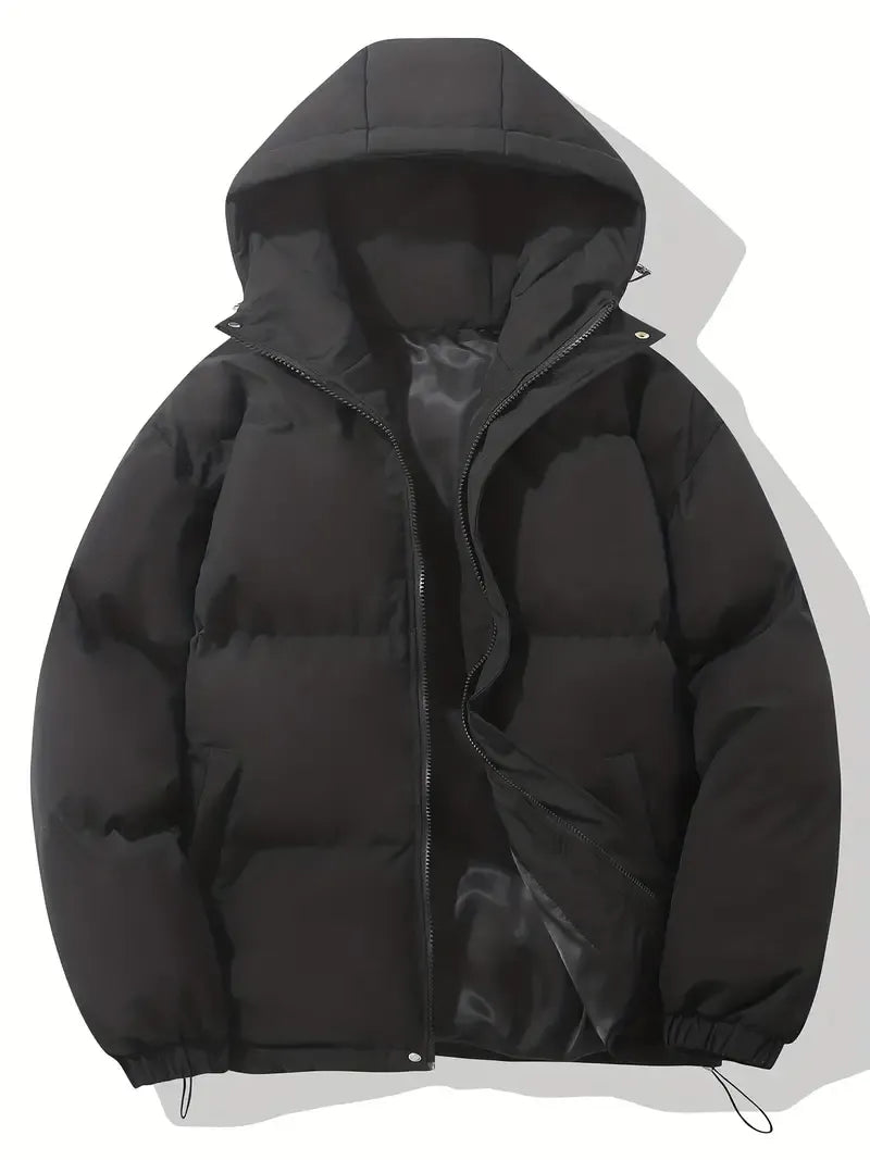 Puffer Jacket Womens Quilted Padded Attached Hood Insulated