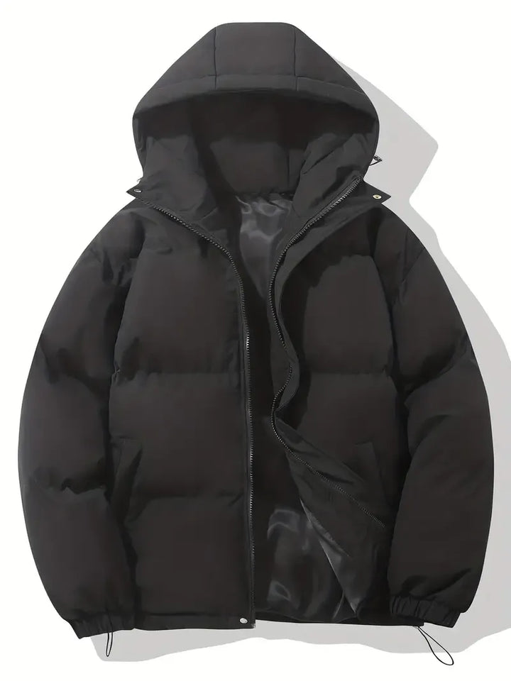 Puffer Jacket Womens Quilted Padded Attached Hood Insulated