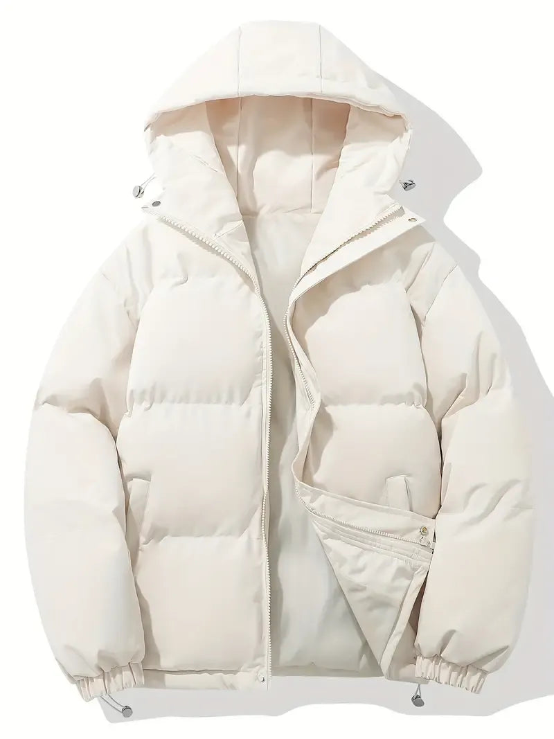 Puffer Jacket Womens Quilted Padded Attached Hood Insulated