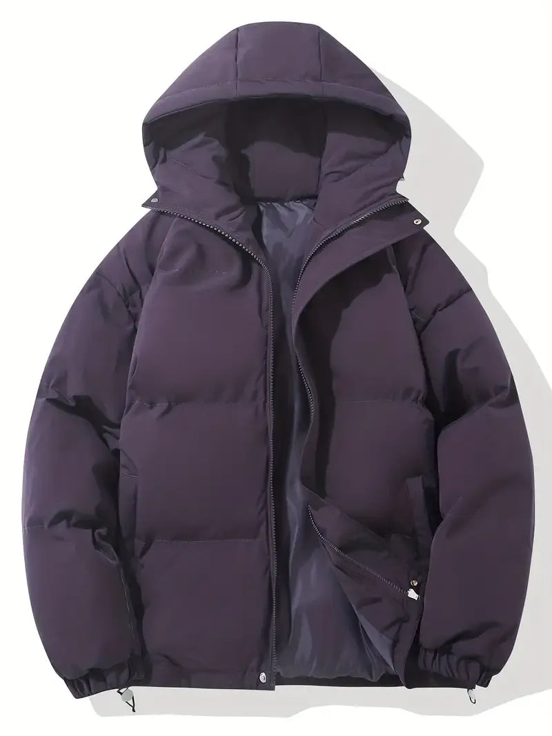 Puffer Jacket Womens Quilted Padded Attached Hood Insulated