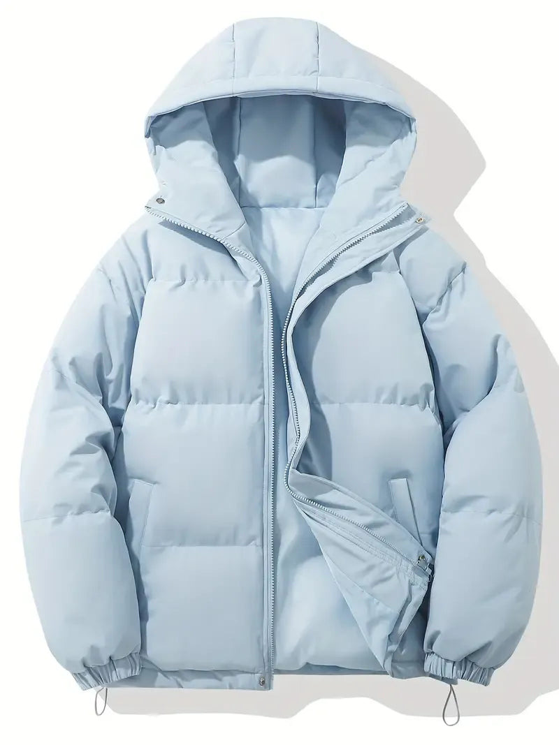 Puffer Jacket Womens Quilted Padded Attached Hood Insulated