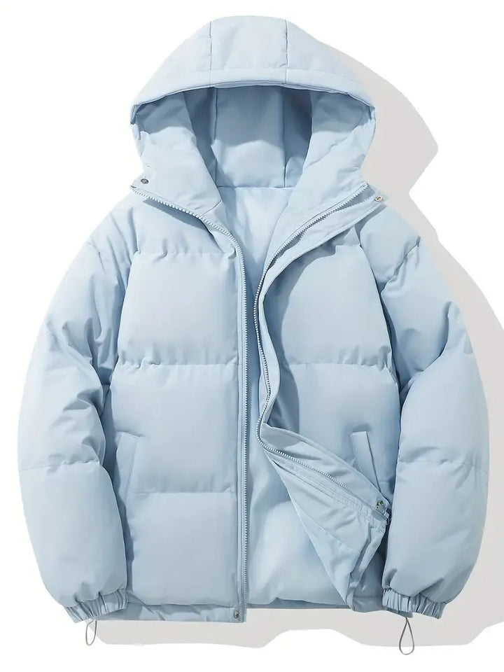Puffer Jacket Womens Quilted Padded Attached Hood Insulated