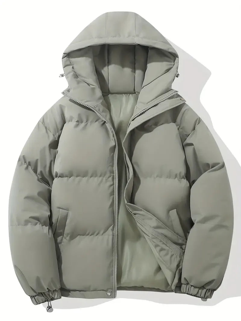 Puffer Jacket Womens Quilted Padded Attached Hood Insulated