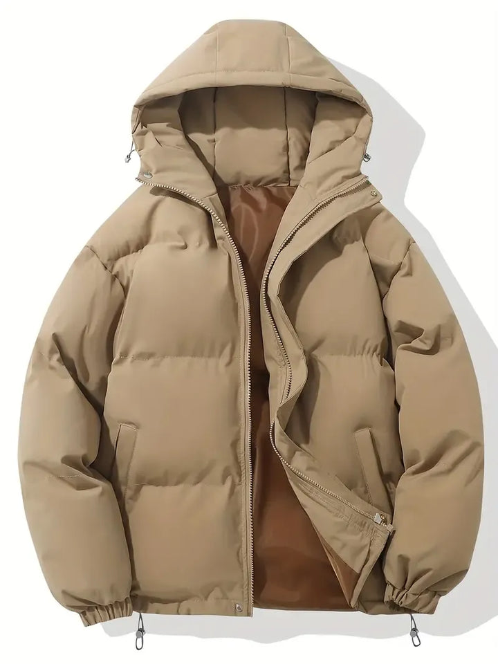 Puffer Jacket Womens Quilted Padded Attached Hood Insulated