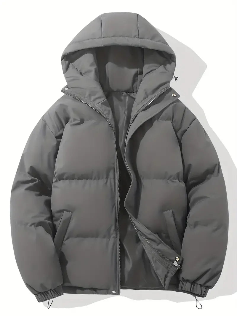 Puffer Jacket Womens Quilted Padded Attached Hood Insulated