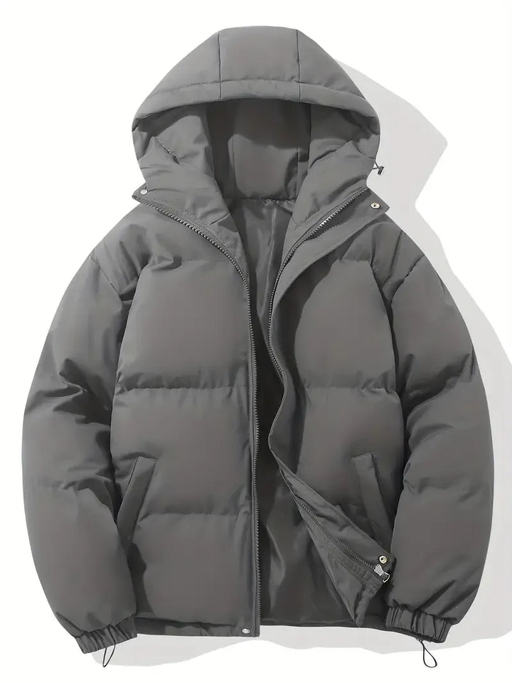 Puffer Jacket Womens Quilted Padded Attached Hood Insulated