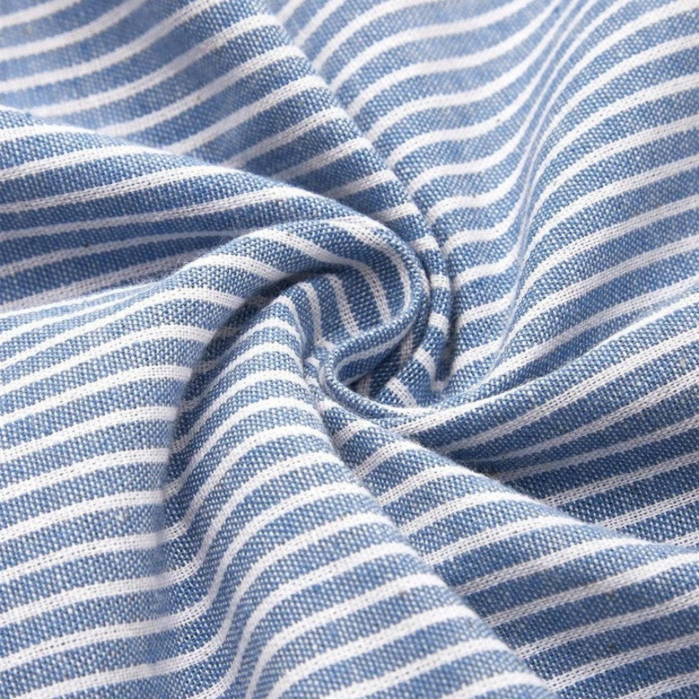 Midi Dress Womens Striped Button Front Relaxed Fit Lightweight - image 4