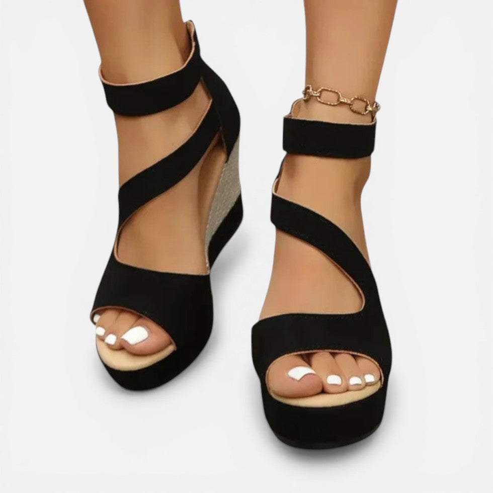 Wedge Sandals Womens Cross Strap Open Toe Ankle Strap Summer - image 2