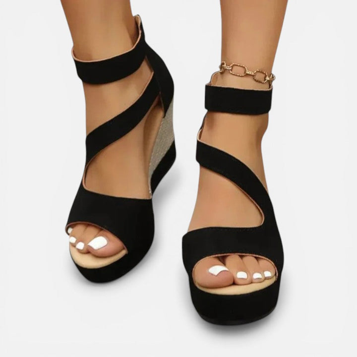Wedge Sandals Womens Cross Strap Open Toe Ankle Strap Summer - image 2