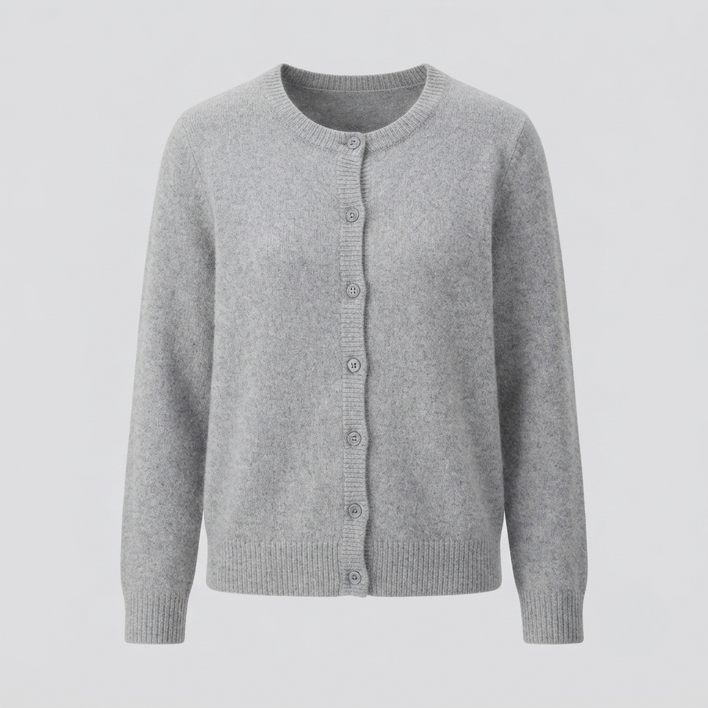 Knitted Cardigan Womens Button Front Round Neck Soft Knit Long Sleeve - image 2