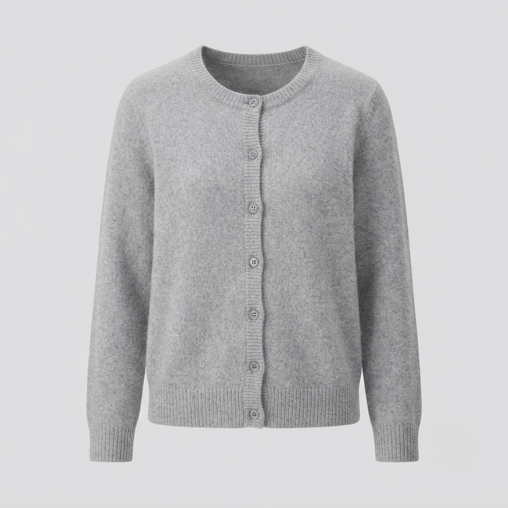 Knitted Cardigan Womens Button Front Round Neck Soft Knit Long Sleeve - image 2