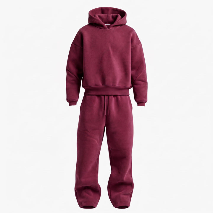 Tracksuit Mens Oversized Hooded Two Piece Set Drawstring Wide Leg Bottoms Dropped Shoulder - image 8