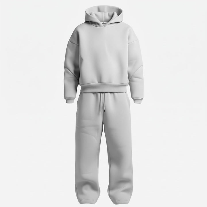 Tracksuit Mens Oversized Hooded Two Piece Set Drawstring Wide Leg Bottoms Dropped Shoulder - image 7