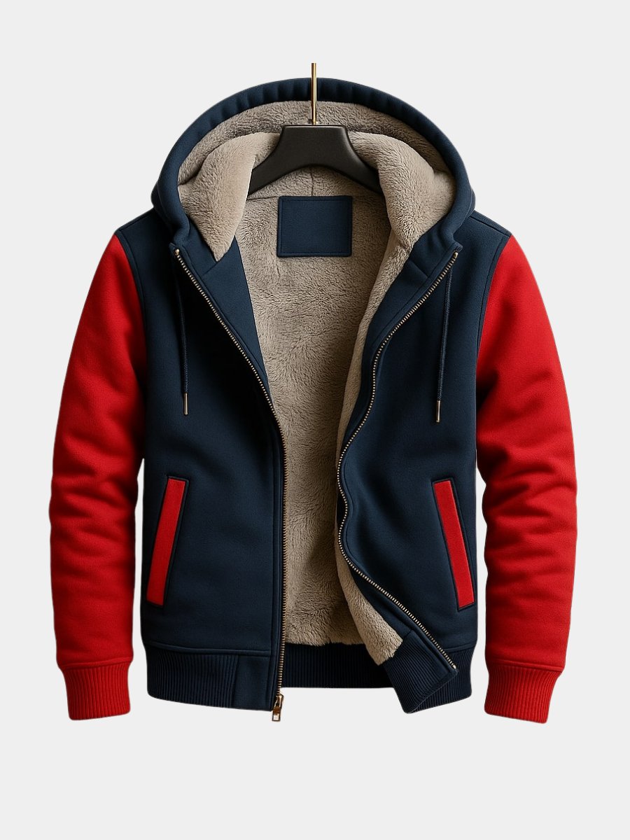Zip Up Hoodie Mens Sherpa Fleece Lined Drawstring Hood Ribbed Cuffs Side Pockets Regular Fit - image 1