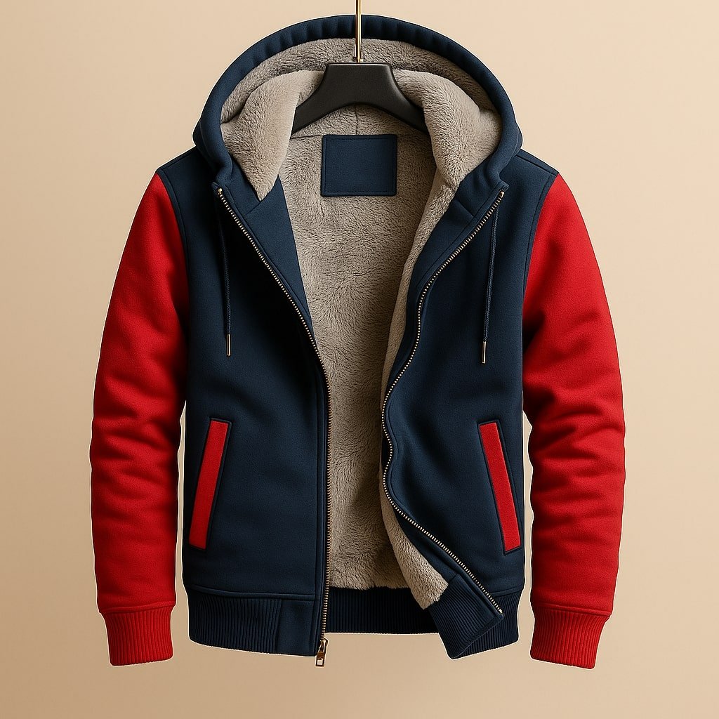 Zip Up Hoodie Mens Sherpa Fleece Lined Drawstring Hood Ribbed Cuffs Side Pockets Regular Fit - image 2