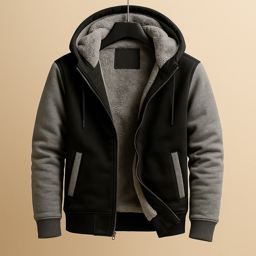 Zip Up Hoodie Mens Sherpa Fleece Lined Drawstring Hood Ribbed Cuffs Side Pockets Regular Fit - image 4
