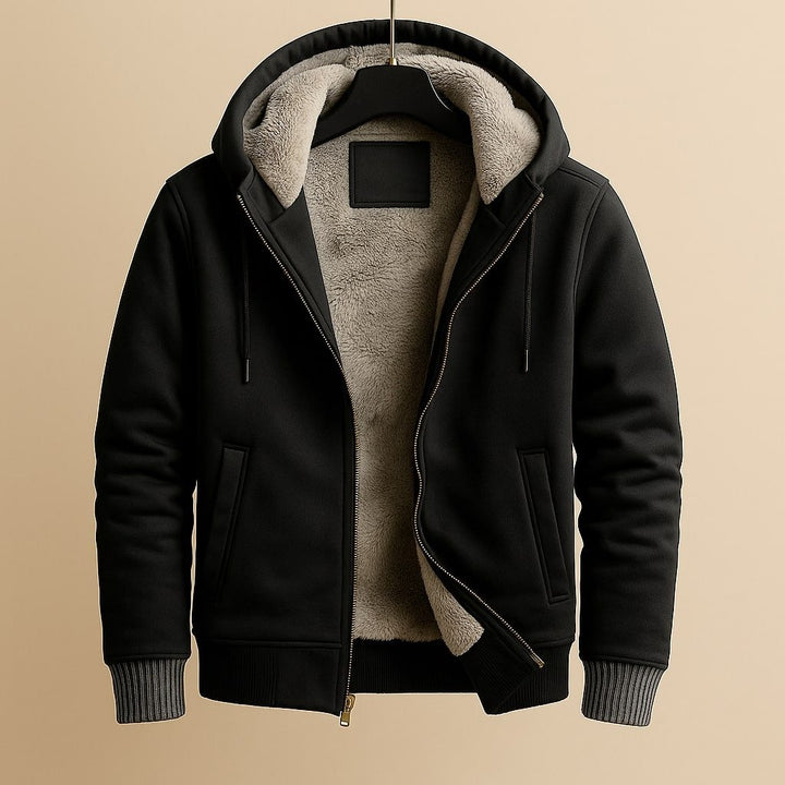 Zip Up Hoodie Mens Sherpa Fleece Lined Drawstring Hood Ribbed Cuffs Side Pockets Regular Fit - image 5