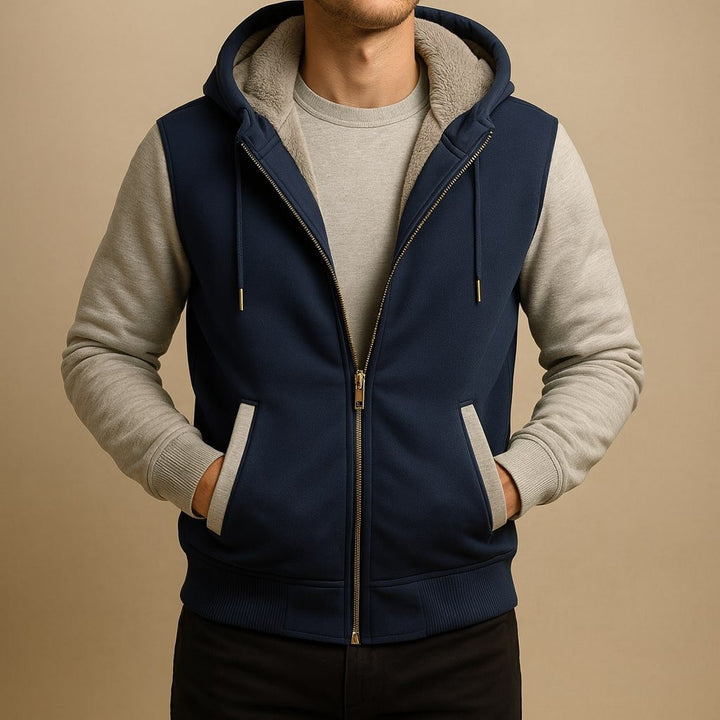 Zip Up Hoodie Mens Sherpa Fleece Lined Drawstring Hood Ribbed Cuffs Side Pockets Regular Fit - image 7
