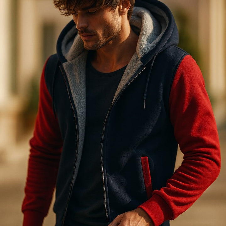 Zip Up Hoodie Mens Sherpa Fleece Lined Drawstring Hood Ribbed Cuffs Side Pockets Regular Fit - image 9