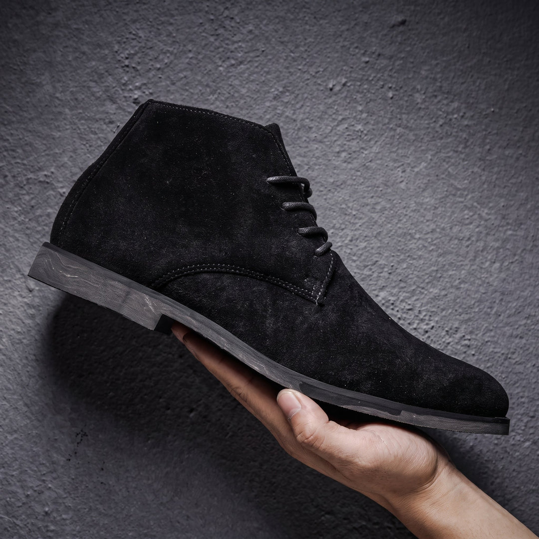 Chukka Boots Mens Suede Look Lace Up Ankle Almond Toe Low Block Heel Casual - image 3